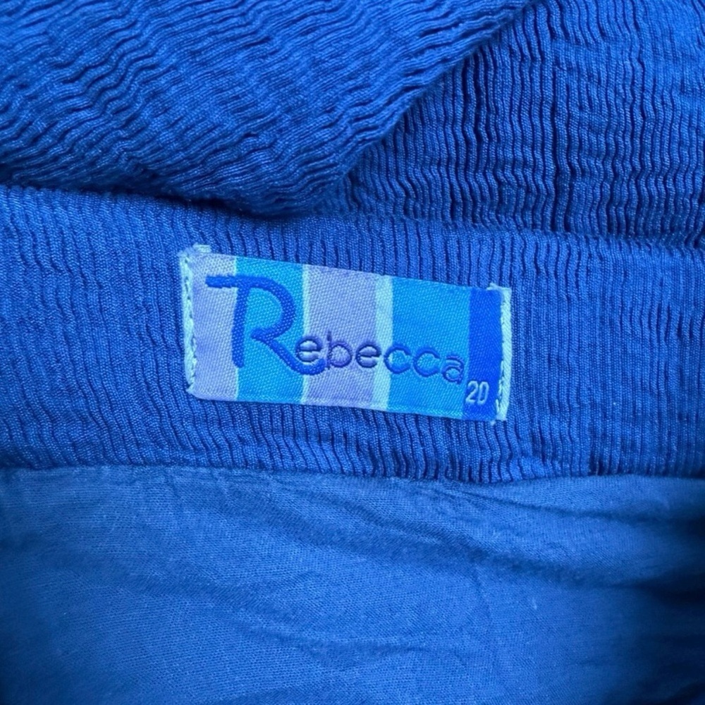 Rebecca Midi Blue Textured Knee Length A-Line Skirt Teen Girls Size 20 - Picture 5 of 6